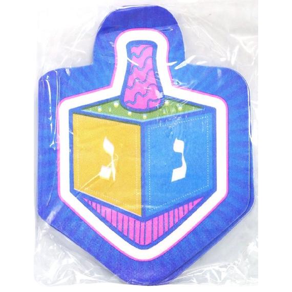 10 DREIDEL SHAPED PAPER NAPKINS DESIGN BLUE