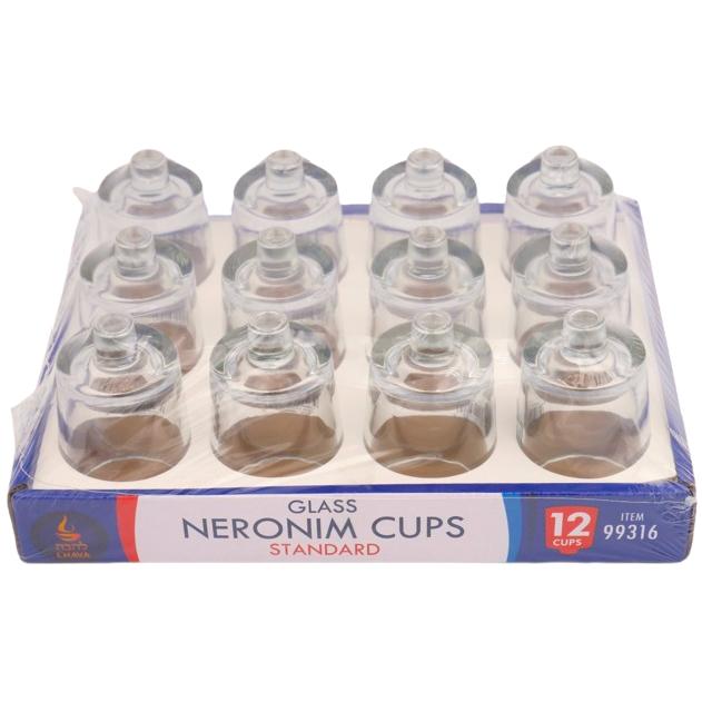 12 OIL GLASS CUPS Ø 4.5 CM – CHANUKKAH MENORAH ACCESSORY