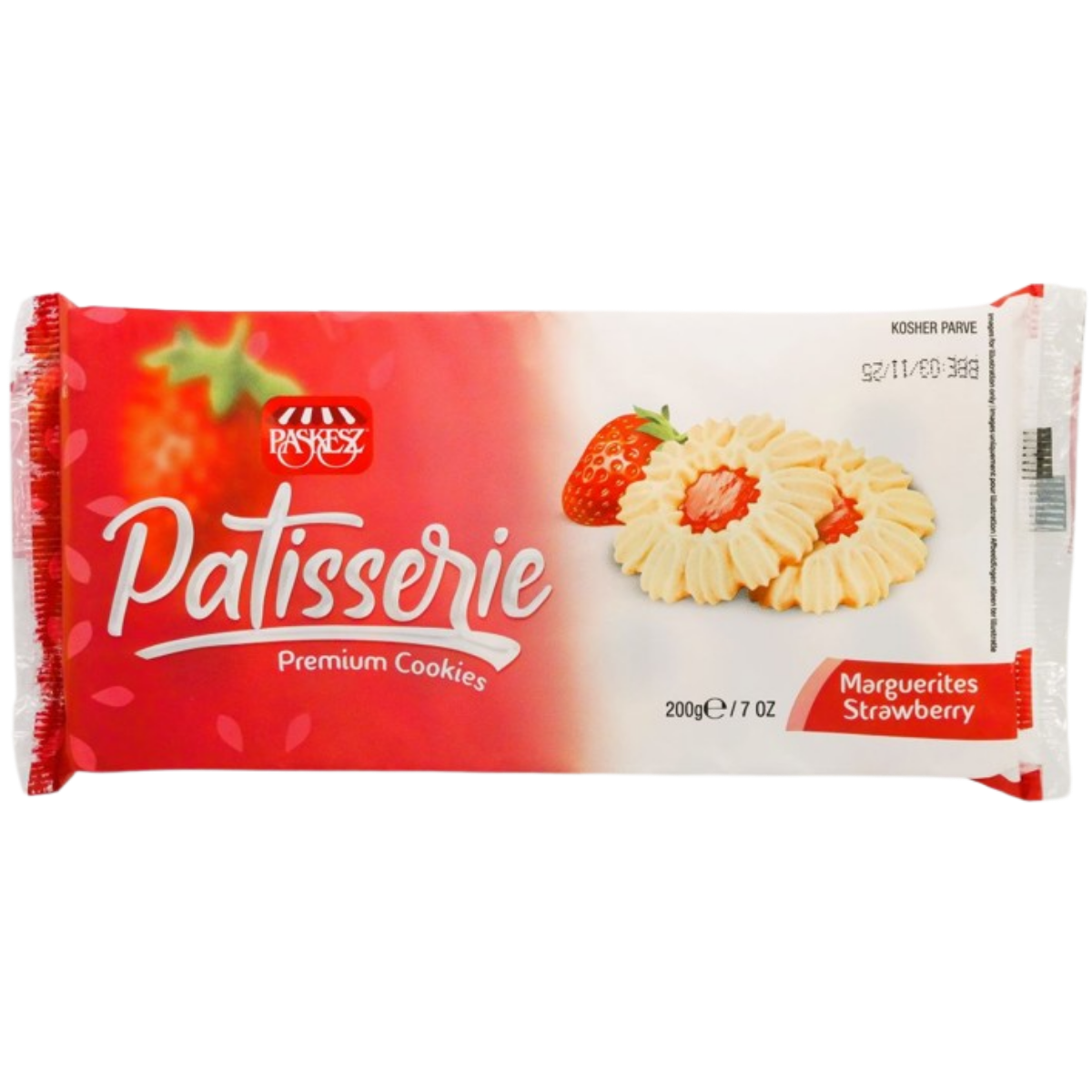KOSHER PATISSERIE BISCOTTI ALLA FRAGOLA MARGUERITES PASKESZ 200 GR.