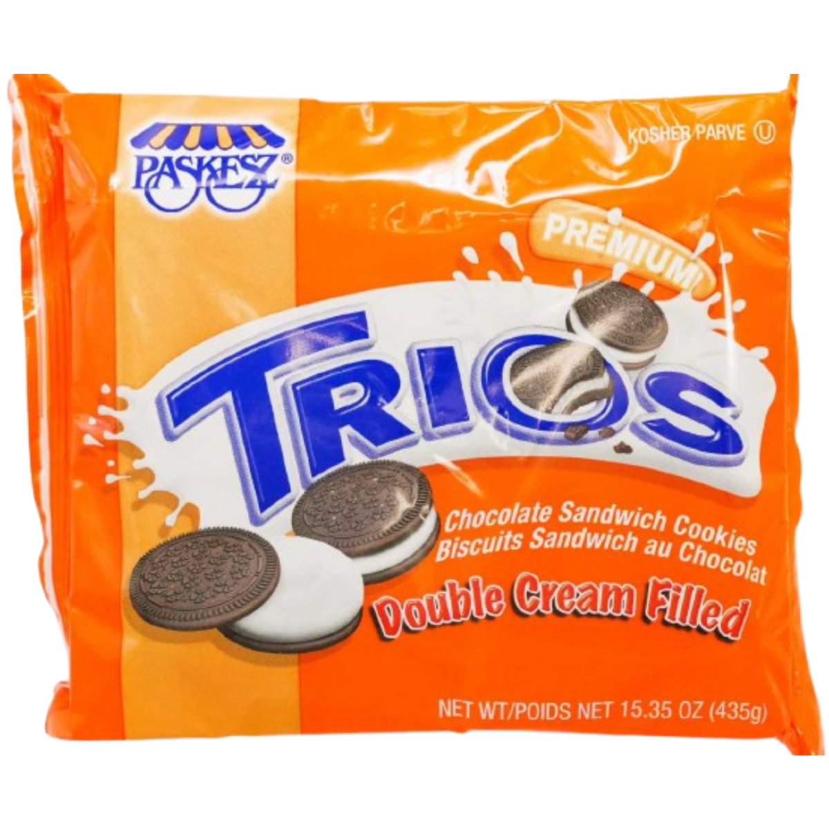 BISCOTTI SANDWICH KOSHER TRIOS DOPPIA PANNA 405 GR.