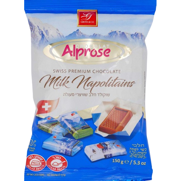 ALPROSE KOSHER MILK CHOCOLATE NAPOLITAINS 150 GR.