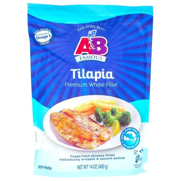 A&B KOSHER TILAPIA FISH FILLETS 400 GR.