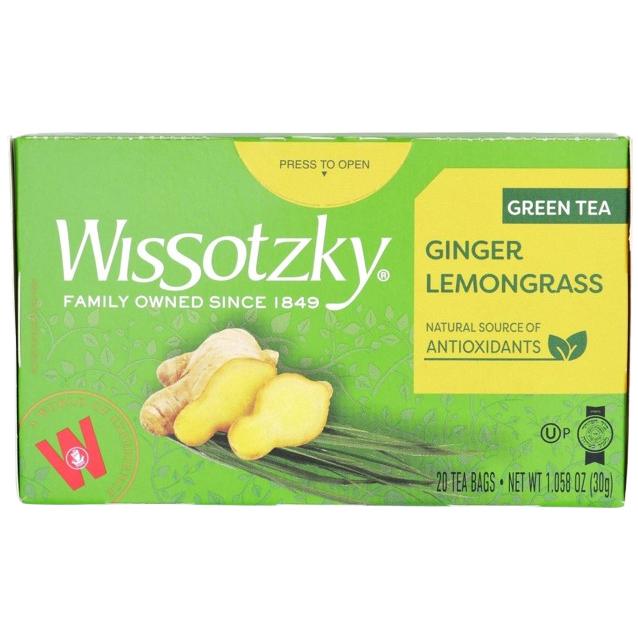 GINGER LEMONGRASS GREEN KOSHER TEA WISSOTZKY KLP 40 GR
