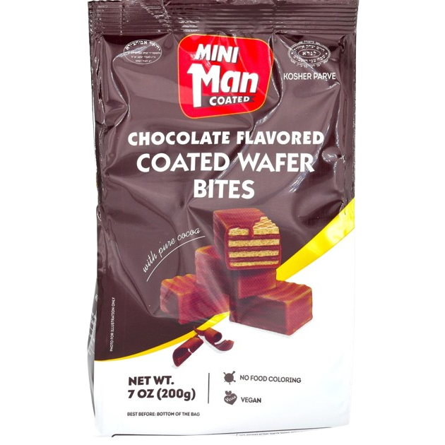 KOSHER CHOCOLATE COATED WAFER BITES MAN 200 GR.