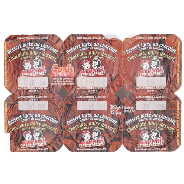 KOSHER CHOCOLATE DESSERT PETIT SUISSE MK 6 X 60 GR.