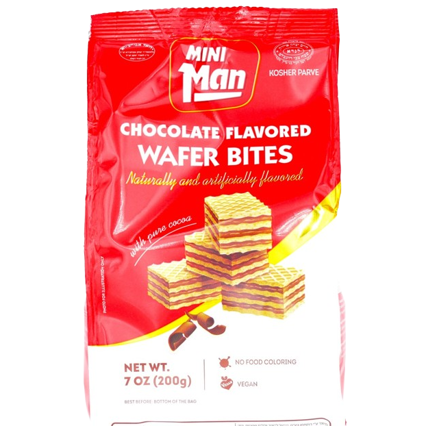 KOSHER CHOCOLATE FLAVORED WAFER BITES MAN 200 GR.