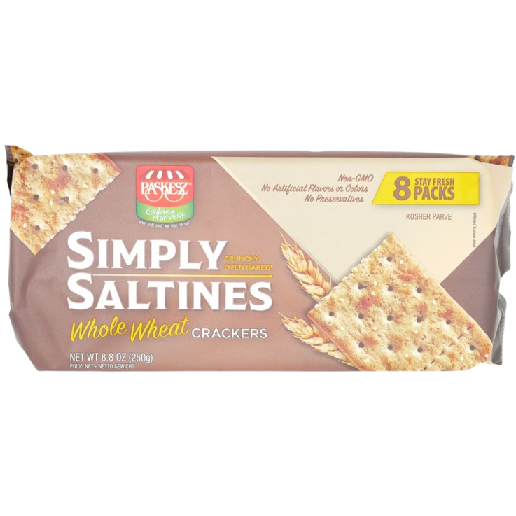 KOSHER CRACKERS SIMPLY SALTINES WHOLE WHEAT 250 GR.