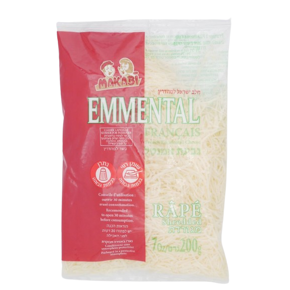 KOSHER EMMENTAL GRATED CHEESE MK 200 GR.