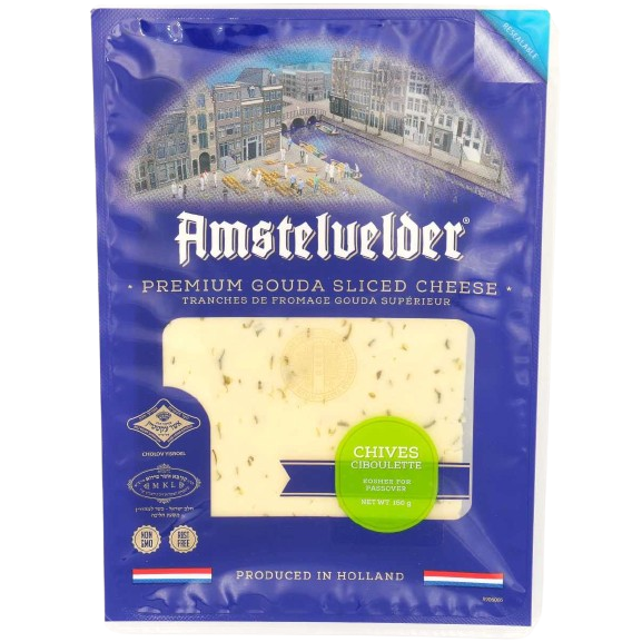 KOSHER GOUDA WITH CHIVES AMS 150 GR.