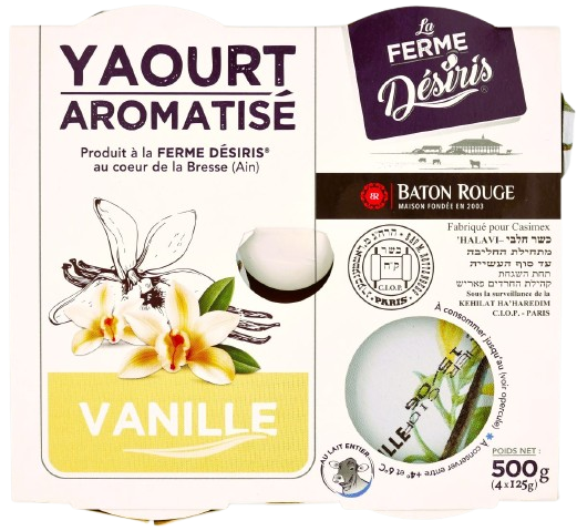 KOSHER GREEK YOGURT VANILLA BR 4 X 125 GR.