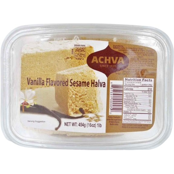 KOSHER HALVA VANILLA FLAVORED ACHVA 454 GR.