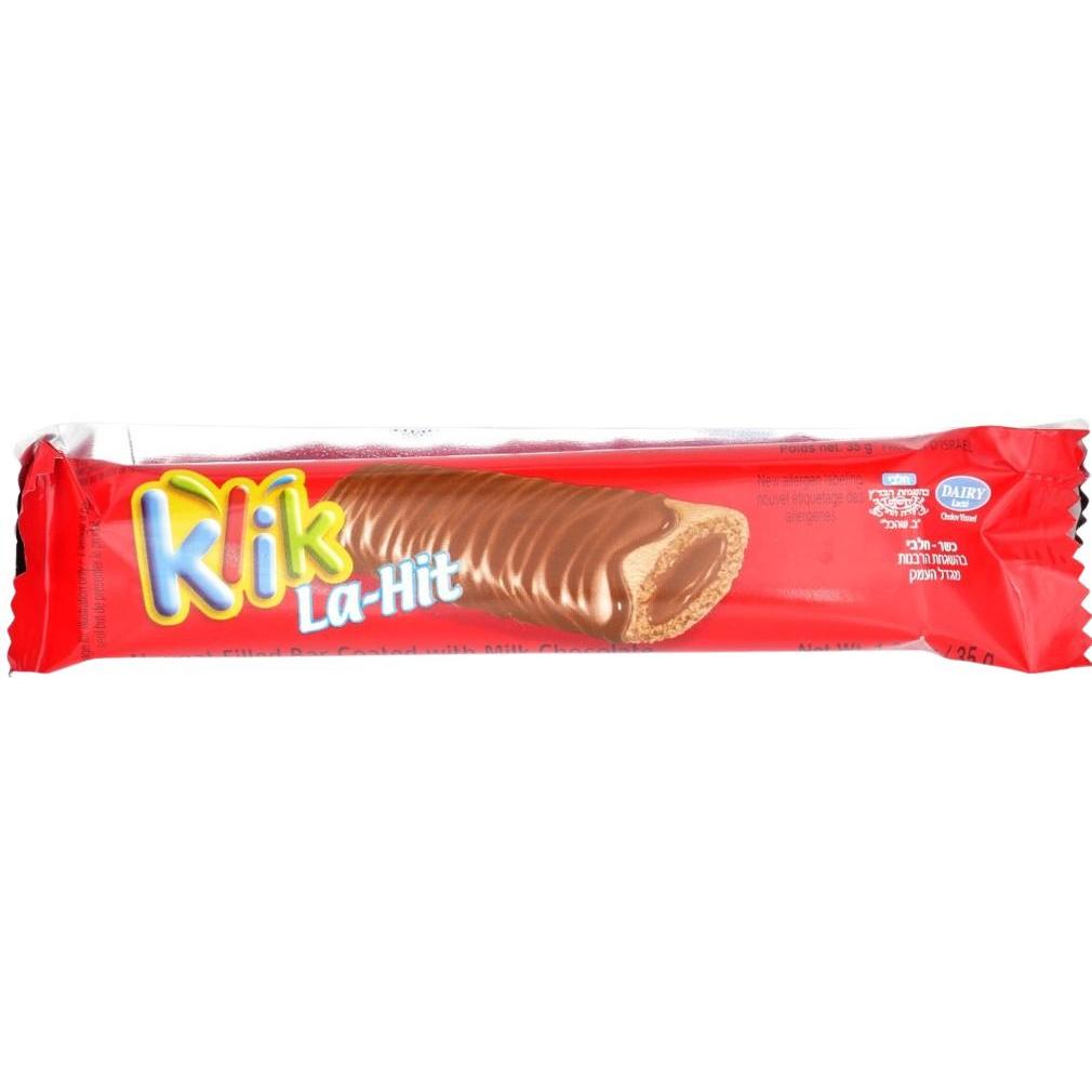 KOSHER KLIK OK LAHIT CHOCOLATE BAR CREAM FILLED 35 GR.