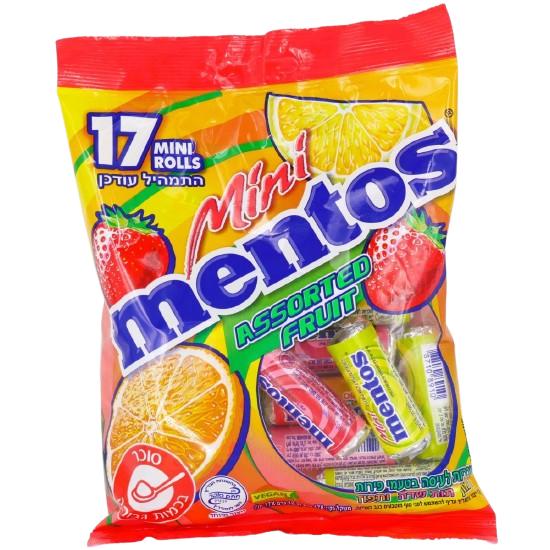 KOSHER MINI MENTOS 17 UNITS X 10.5 GR ASSORTED FRUIT 178 GR.