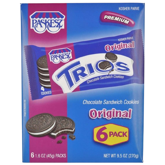 KOSHER ORIGINAL TRIOS SANDWICH COOKIES 6 X 45 GR. (270 GR.)