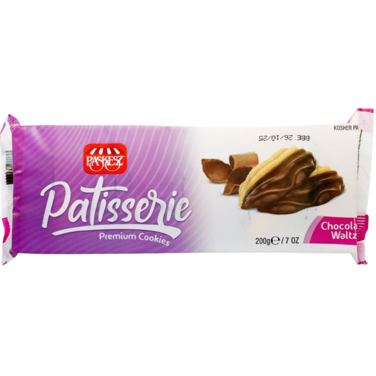 KOSHER PATISSERIE CHOCOLATE WALTZ BISCUITS PASKESZ 200 GR.