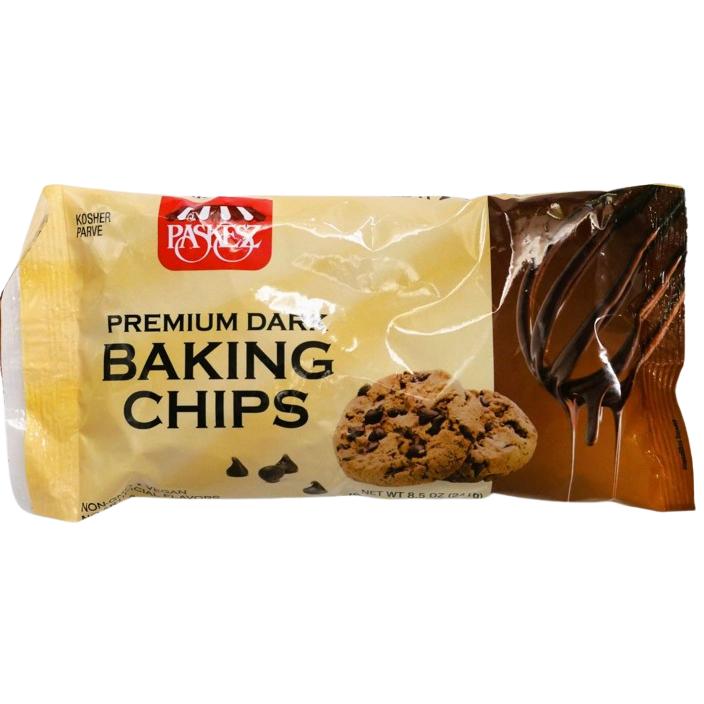 KOSHER PREMIUM DARK CHOCOLATE CHIPS PASKESZ 241 GR.