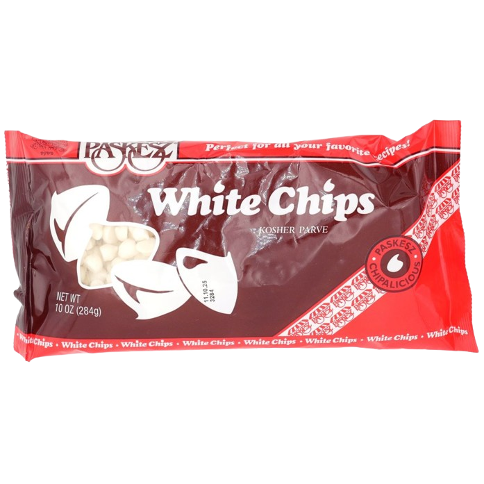 KOSHER PREMIUM WHITE CHOCOLATE CHIPS PASKESZ 284 GR.
