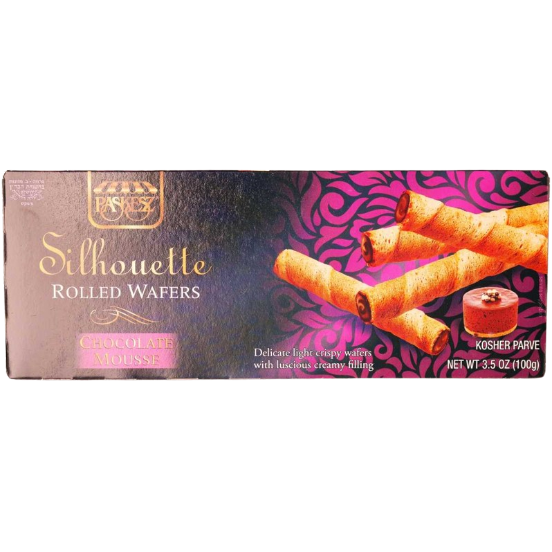 KOSHER ROLLED WAFER CHOCOLATE MOUSSE SILHOUETTE 100 GR.