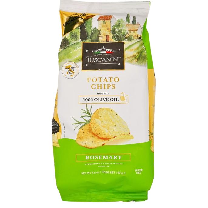 KOSHER ROSEMARY POTATO CHIPS MADE WITH 100% OLIVE OIL TUSCANINI KLP 130 GR.