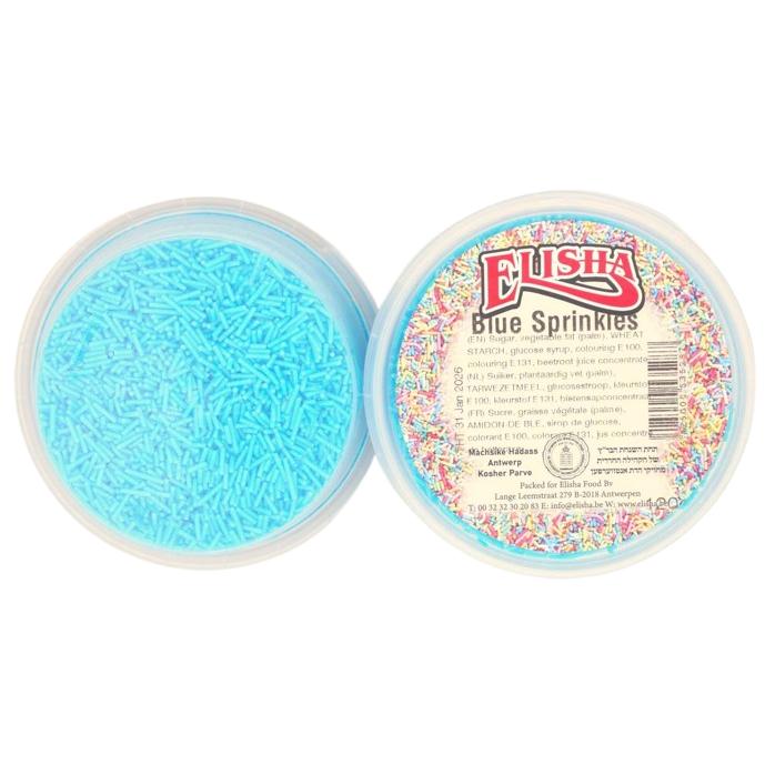 KOSHER ROUND BLUE SPRINKLES ELISHA 120 GR. CAKE SUGAR DECORATIONS