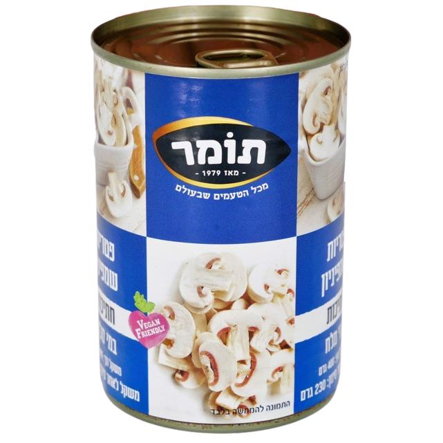 KOSHER SLICED CHAMPIGNONS IN BRINE TOMER KLP 400 GR.