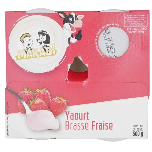 KOSHER STRAWBERRY YOGURT MK 4 X 125 GR.