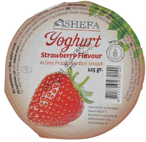 KOSHER STRAWBERRY YOGURT SHEFA 125 GR.