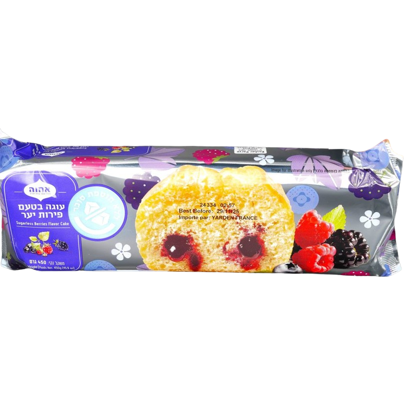 KOSHER SUGARFREE WILD BERRIES CAKE ACHVA 450 GR.