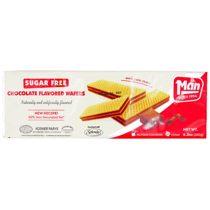KOSHER SUGAR FREE CHOCOLATE WAFERS 180 GR.