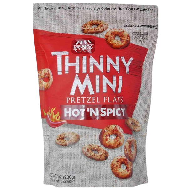 KOSHER THINNY MINI PRETZEL FLATHOT N SPICY 200 GR.
