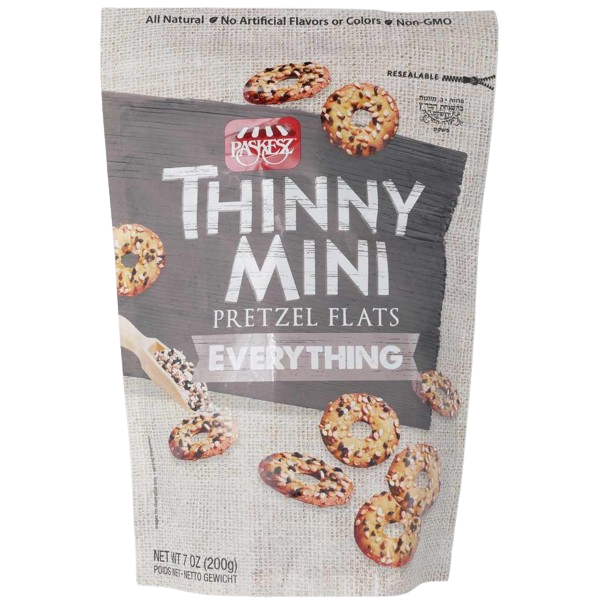 KOSHER THINNY MINI PRETZEL FLAT EVERYTHING 200 GR.