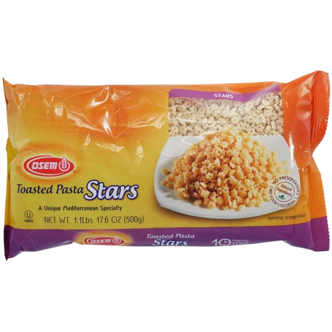 KOSHER TOASTED PASTA STARS OSEM 500 GR.