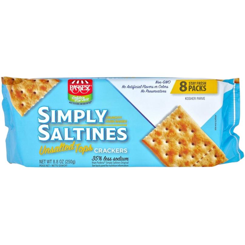KOSHER UNSALTED CRACKER SIMPLY SALTINES 250 GR.
