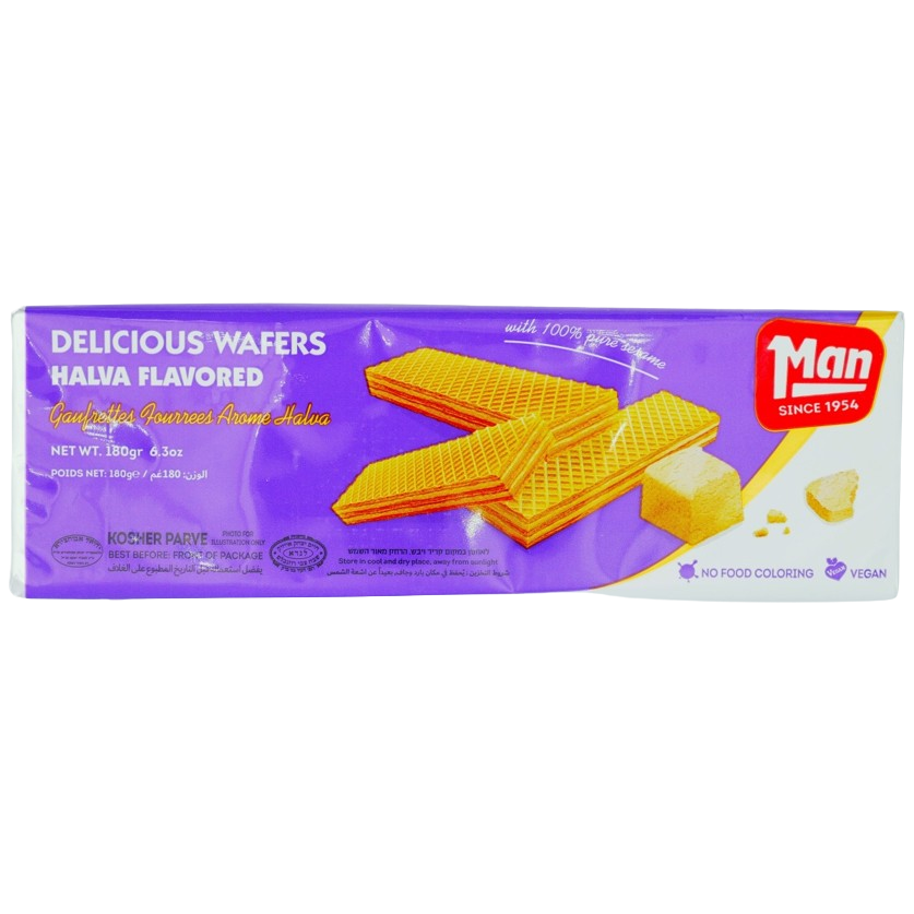 KOSHER WAFERS HALVA FLAVORED MAN 180 GR.