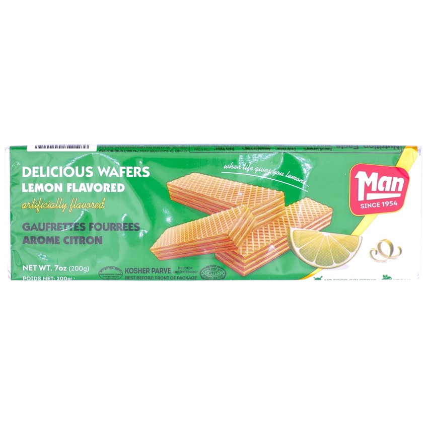 KOSHER WAFERS LEMON FLAVORED MAN 200 GR.