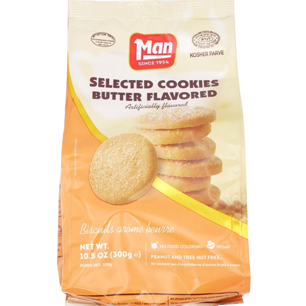MAN KOSHER BUTTER FLAVORED COOKIES 300 GR.