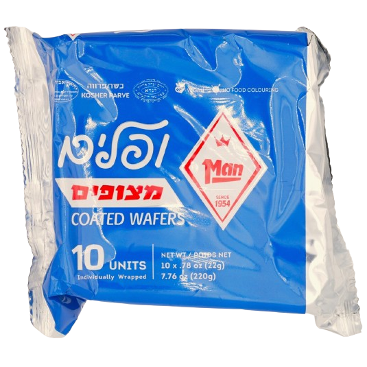 MAN KOSHER CHOCOLATE COATED WAFERS 10 X 22 GR