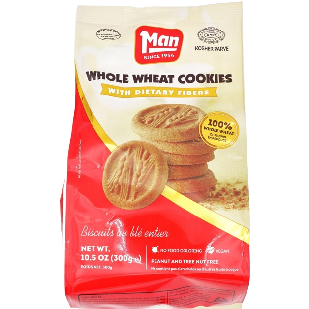 MAN KOSHER WHOLE WHEAT COOKIES 300 GR.