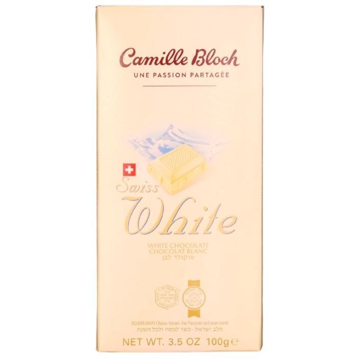 SWISS WHITE CAMILLE BLOCH KOSHER SWISS CHOCOLATE 100 GR.