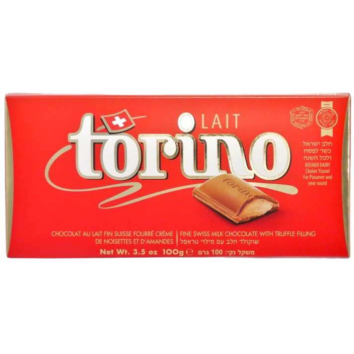 TORINO LAIT CAMILLE BLOCH KOSHER SWISS CHOCOLATE 100 GR.