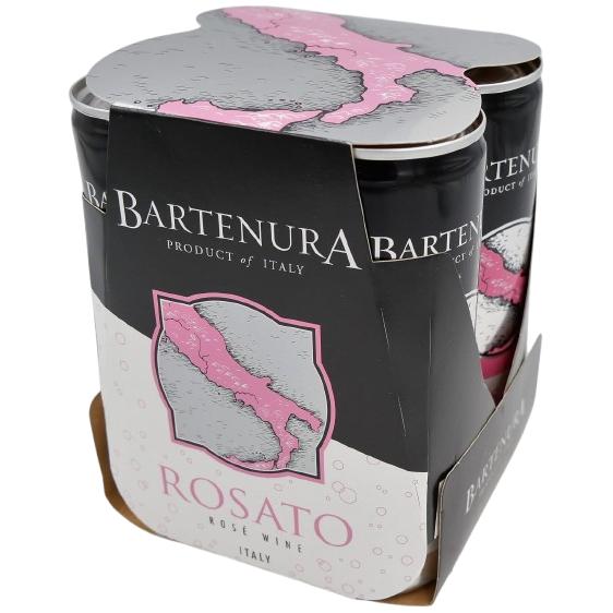 KOSHER ROSE WINE BARTENURA 4 CANS OF 250 ML Sparkling Wine