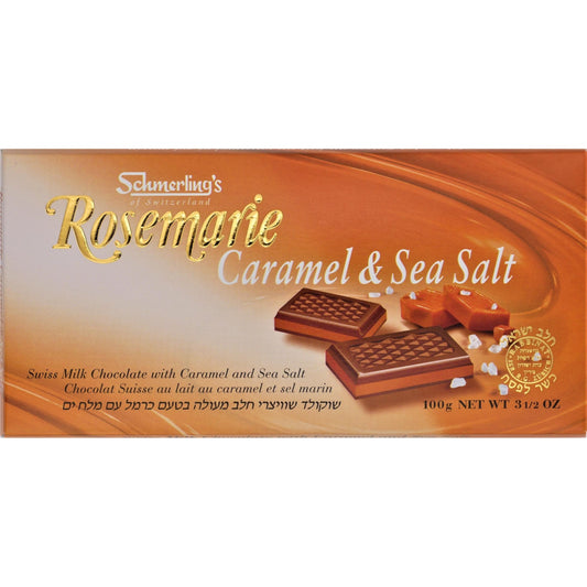 ROSEMARIE CARAMEL & SEA SALT 100 GR. SHMERLING KOSHER SWISS CHOCOLATE
