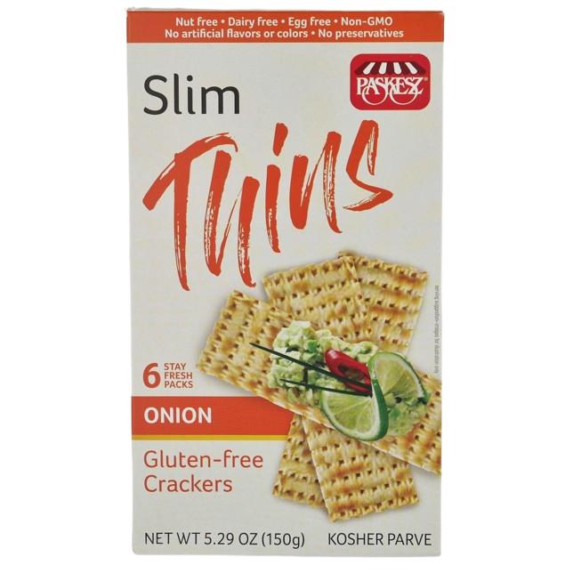 SLIM THINS ONION GLUTEN FREE CRACKERS KLP 150 GR.