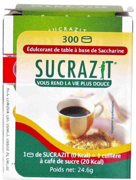 SWEETENER SUCRAZIT 300 UNITS 24.6 GR – SUGAR SUBSTITUTE TABLETS FOR HOT AND COLD DRINKS