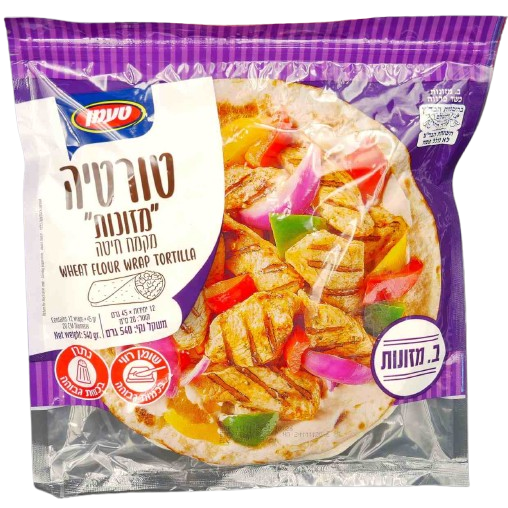 12 KOSHER MEZONOT TORTILLAS Ø20 CM 540 GR.
