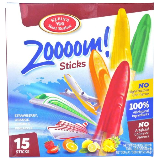 15 KOSHER FRUIT ICES STICKS ZOOOOM 
