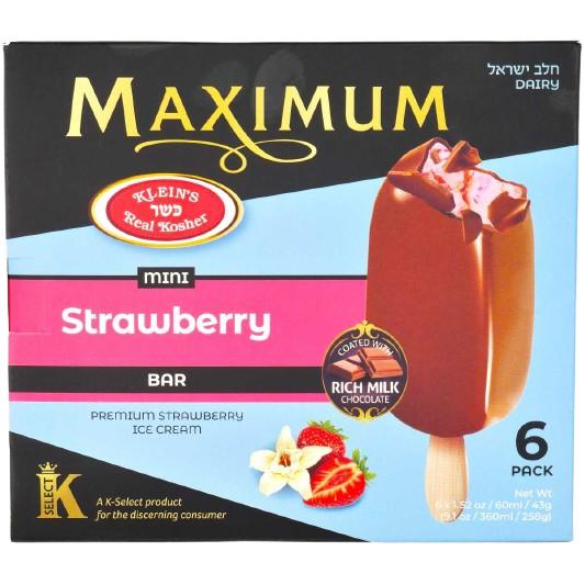6 X MINI KOSHER CHOCOLATE STRAWBERRY ICE CREAM