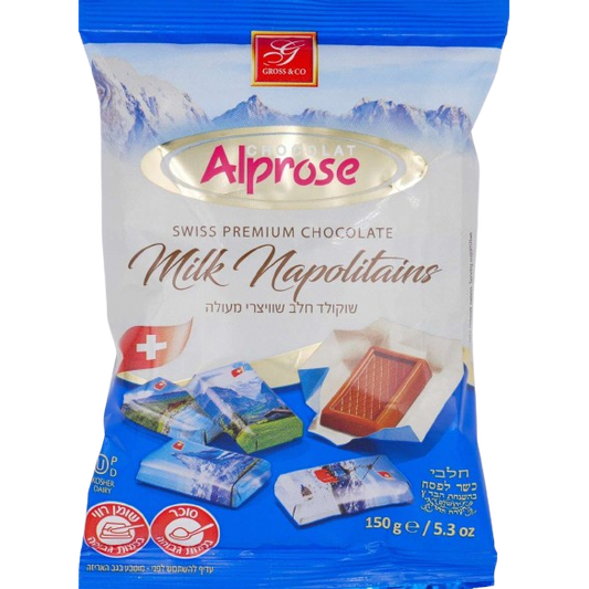 ALPROSE KOSHER MILK CHOCOLATE NAPOLITAINS 150 GR.