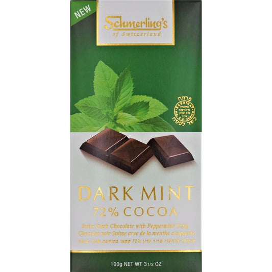 DARK MINT 72% COCOA 100 GR. SHMERLING SWISS KOSHER CHOCOLATE
