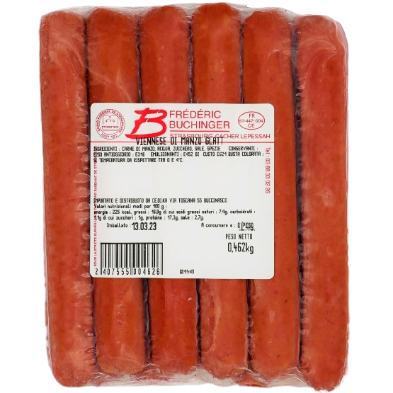 GLATT KOSHER BEEF FRANKFURTERS  500 GR.